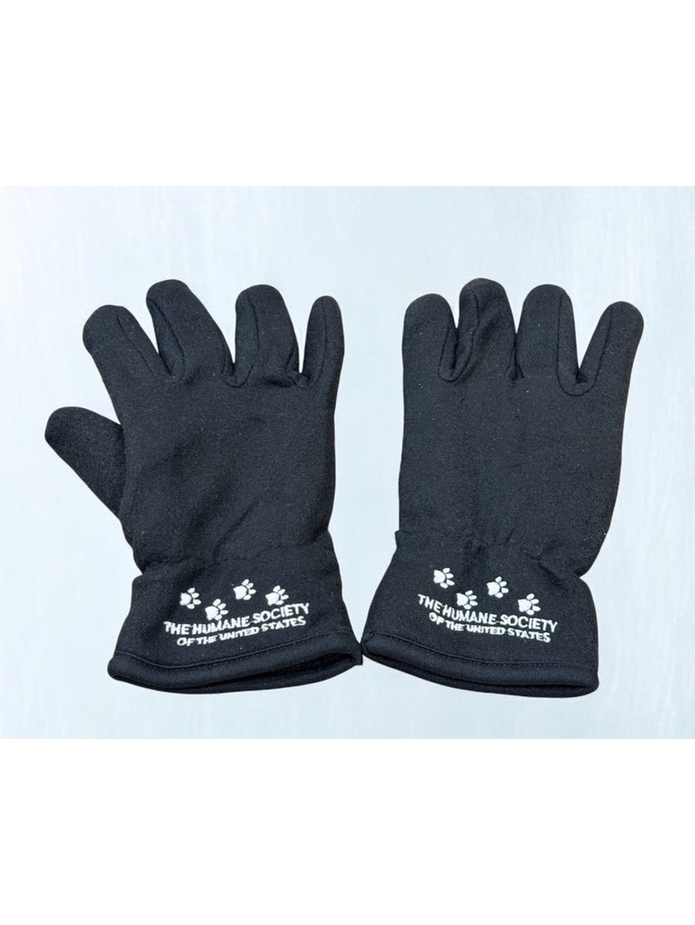 The Humane Society Black Fleece Gloves with Logo